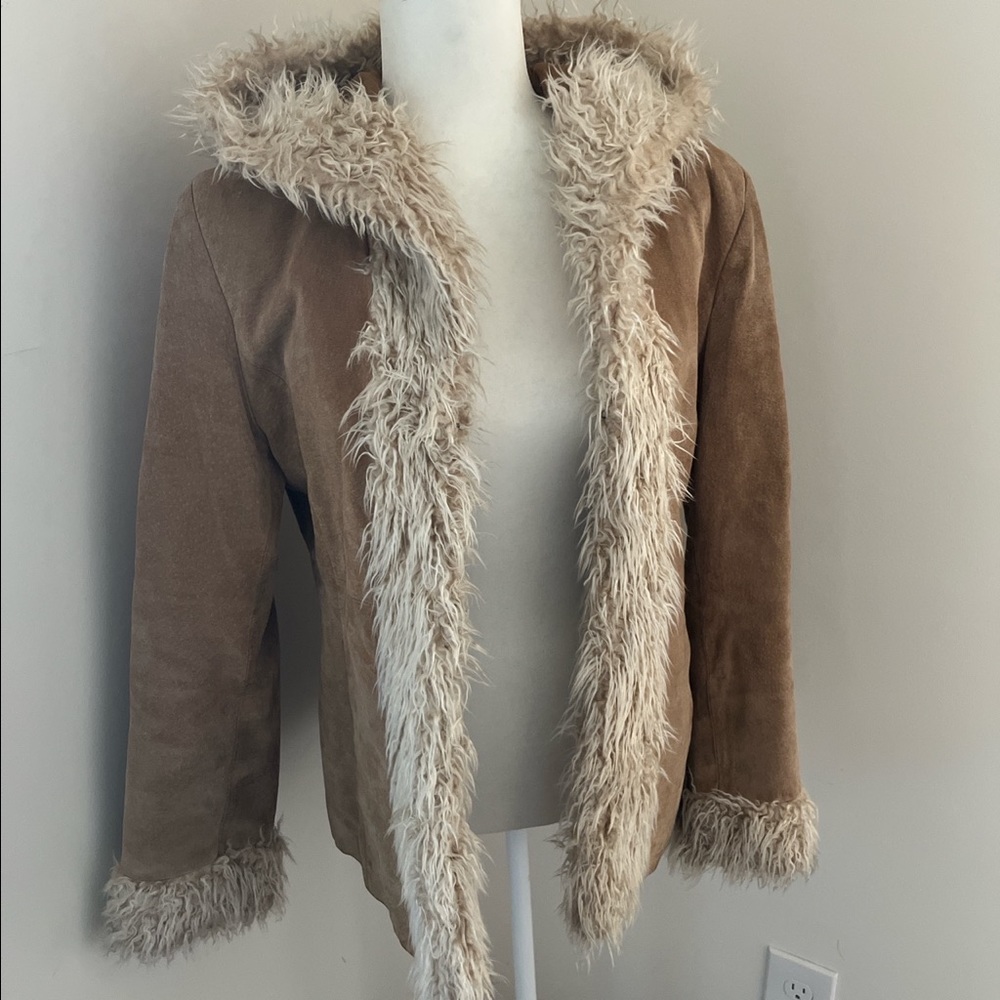 Vintage 90s - 70s inspired Suede Fur Jacket